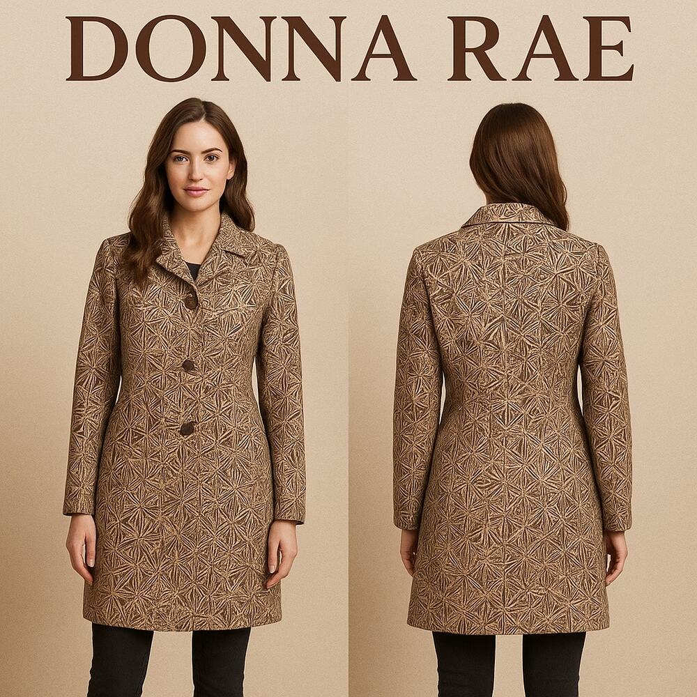 Donna Rae Brown & Tan Coat Sz. 8